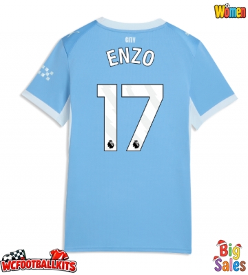 Manchester City Enzo Fernandez #17 Replica Home Stadium Shirt for Women 2026-27 Short Sleeve